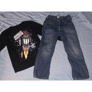 Boys Space Shirt and Jeans